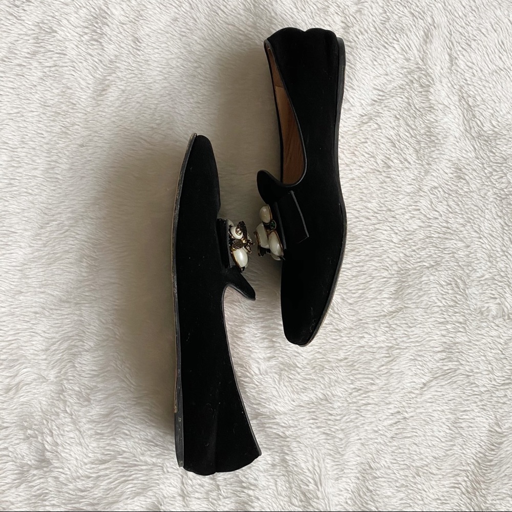 Gucci Black Velvet Jewel-Embellished Loafers - Picture 15 of 16